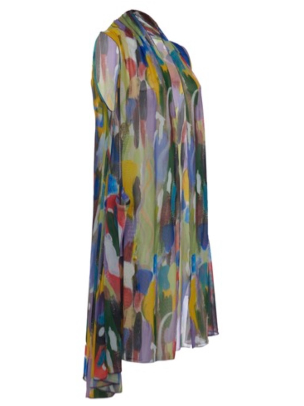 Kozan Bora Mesh Duster Vest NWT Large/1X Abstract Art Print Pockets